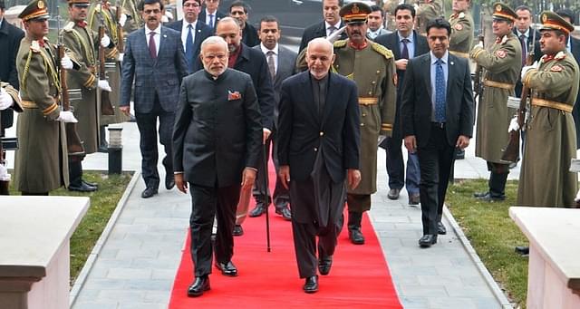 Indian Prime Minister Narendra Modi with Afghanistan President Ashraf Ghani.