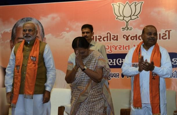 May 2014, Anandiben is elected as the first woman CM of Gujarat<br clear="none" />(SAM PANTHAKY/AFP/Getty Images)