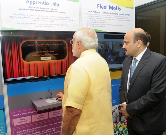 Prime Minister Modi at the launch of Skill India