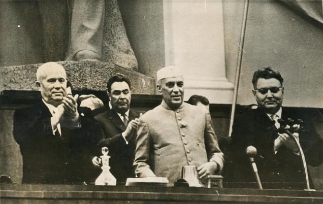 Khrushchev and Jawaharlal Nehru at a rally. Under Nehru our democracy came to be based upon the State brokering and negotiating settlements between groups of religions, castes and languages rather than guaranteeing equal rights and freedoms to each citizen.