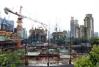 Construction of a multi-level parking complex in Mumbai. 