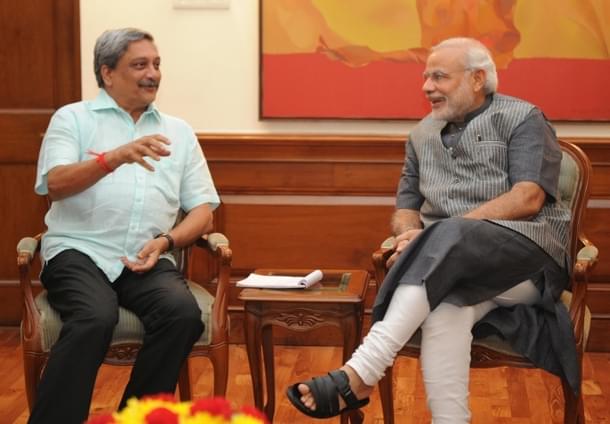 Defence Minister Manohar Parrikar with Prime Minister Modi