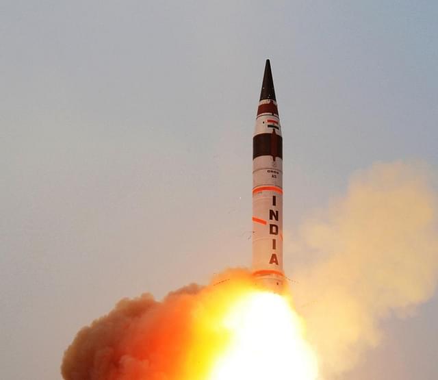 An Agni missile being test fired (DRDO)