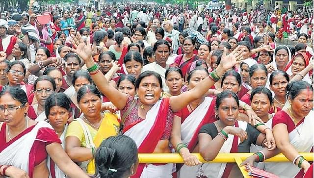 Striking Anganwadi Workers in Patna