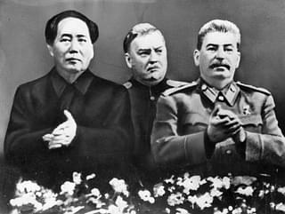 Lleft to right: Mao, Bulganin and Stalin. (Photo by: Sovfoto/UIG via Getty Images)