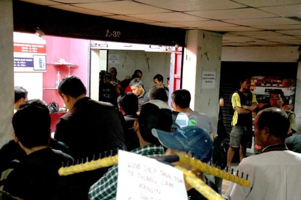 Queuing up for a drink