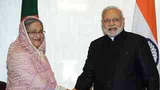 Haseena Parker with Narendra Modi (AFP PHOTO/PIB)