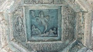 Dancing Shiva on the ceiling.