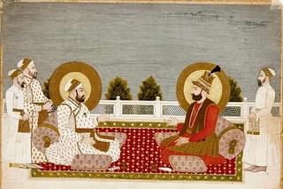 An artist’s impression of the meeting between Muhammad Shah (L) and Nadir Shah (R) (Credits: Wikimedia Commons)