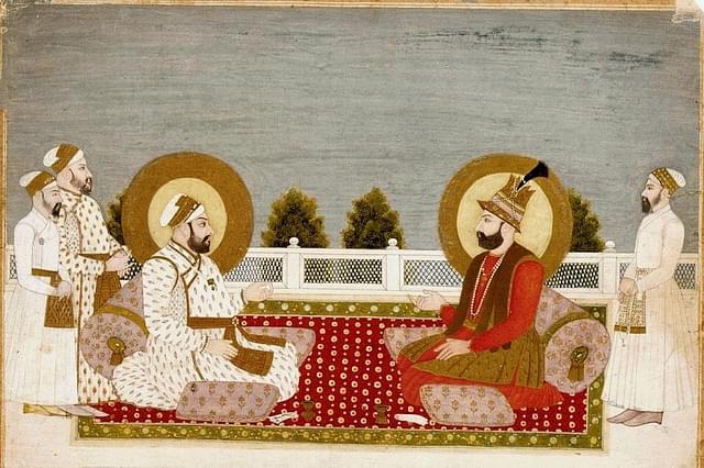 An artist’s impression of the meeting between Muhammad Shah (L) and Nadir Shah (R) (Credits: Wikimedia Commons)