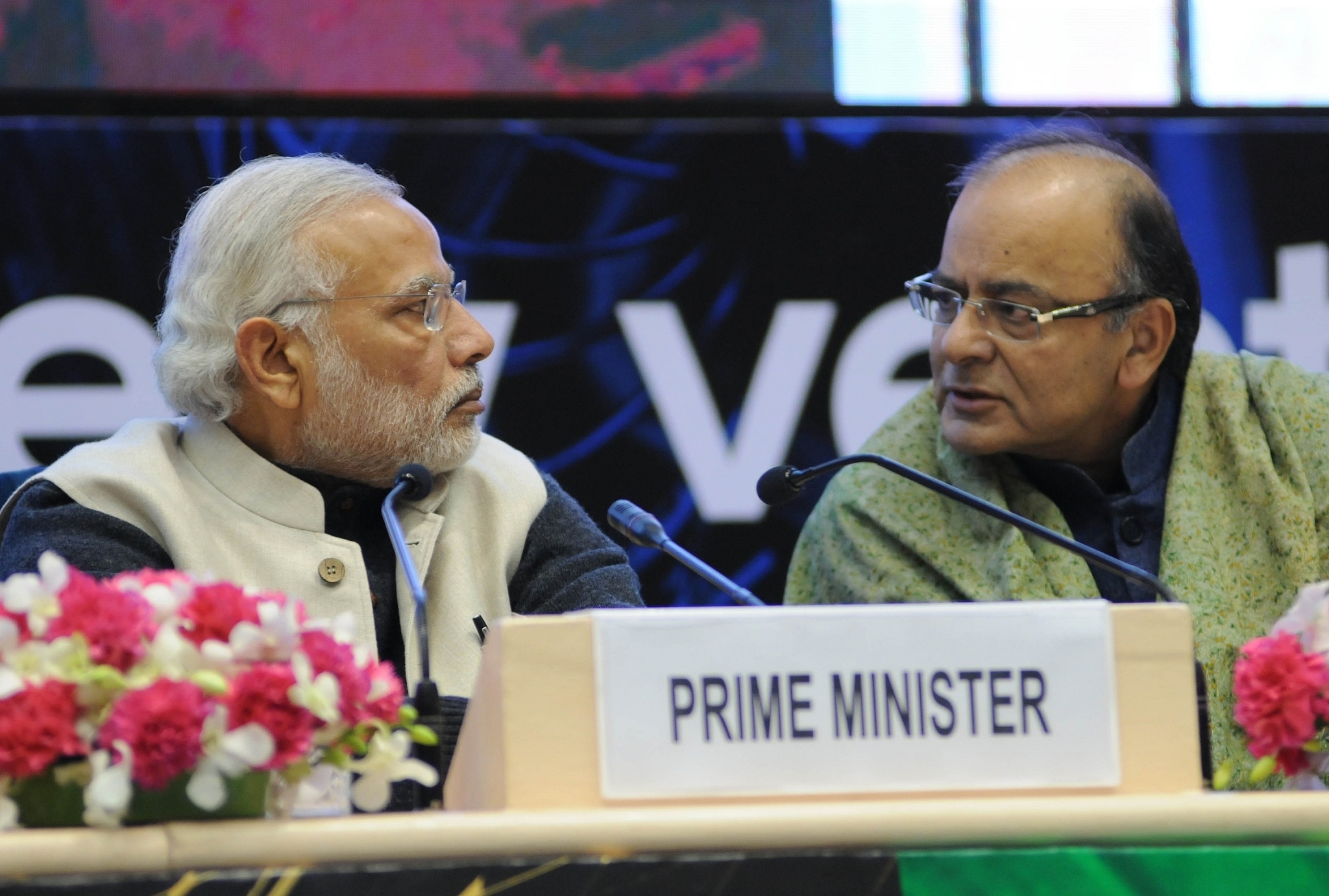 Indian Prime Minister Narendra Modi  and Finance Minister Arun Jaitley. Photo credit: STRDEL/AFP/Getty Images
