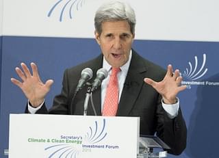 John Kerry speaks during the opening session of the Climate and Clean Energy Investment Forum at the State Department in Washington, DC, October 20, 2015. AFP PHOTO / SAUL LOEB