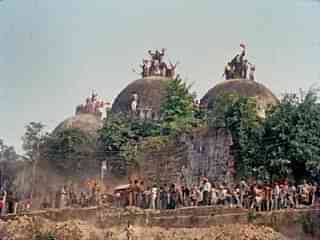 The Babri Masjid before it was demolished.