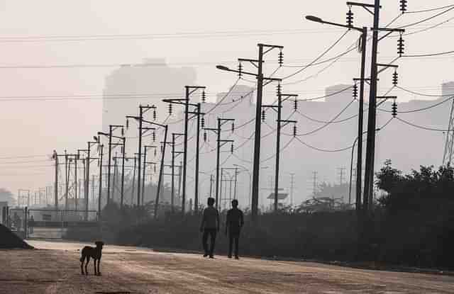 Power distribution lines.