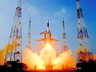 PSLV-C17 lift-off. (ISRO)