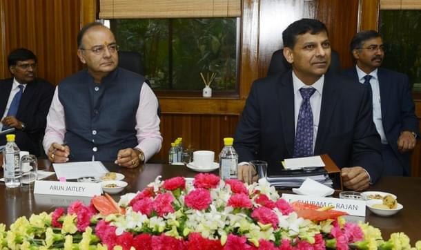 Arun Jaitely along with Reserve Bank of India (RBI) governor Raghuram Rajan