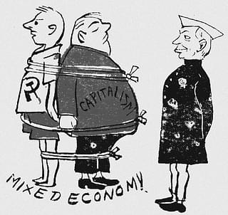 Swarajya mocks Nehru’s mixed economy. Published 1968.