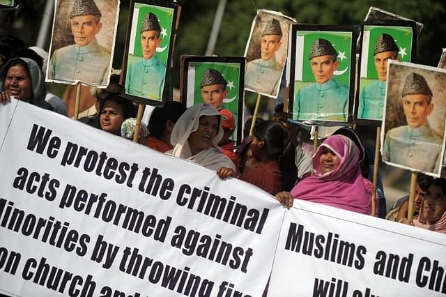 Minorities protesting the criminal acts performed against them in Pakistan.