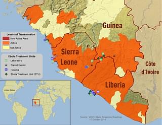 West Africa Ebola outbreak situation, 2014