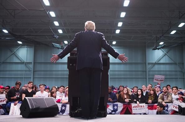 Donald Trump at a meeting (Scott Olson/Getty Images))