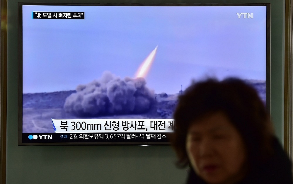 North Korea launches a missile (JUNG YEON-JE/AFP/Getty Images)