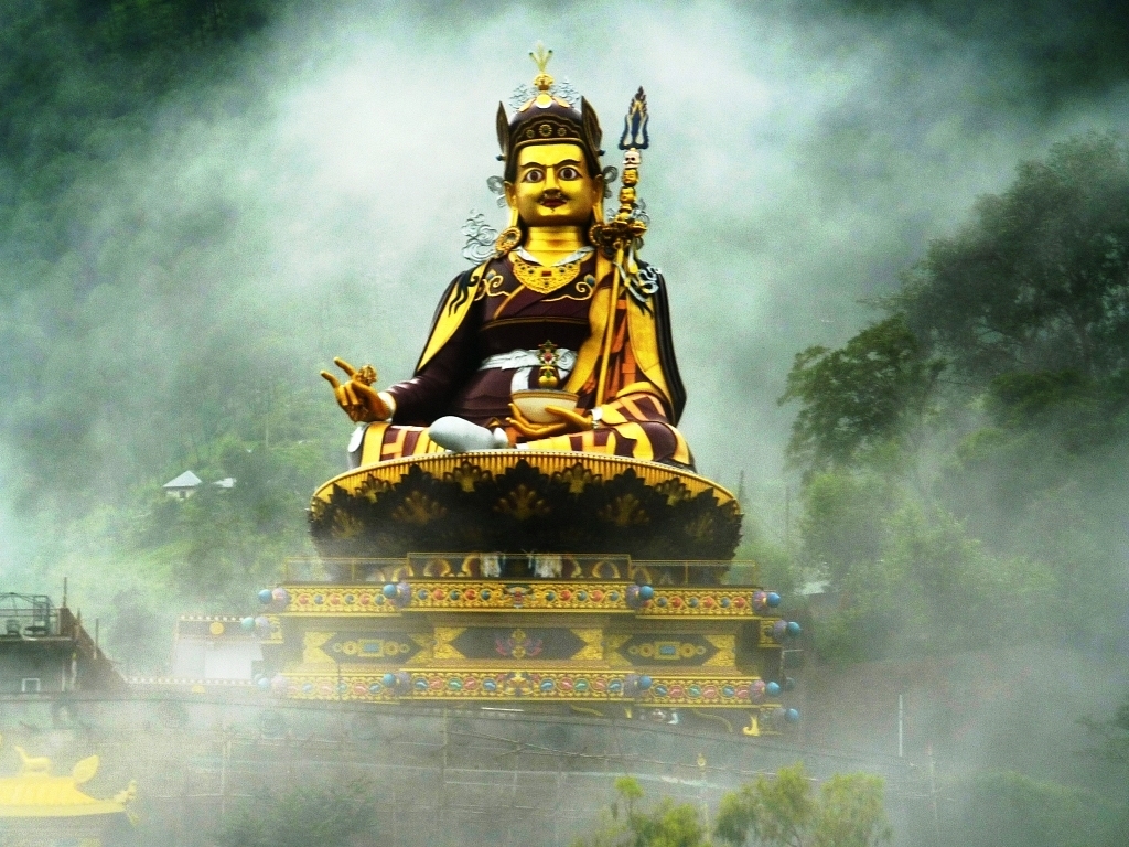 

Statue of <a href="https://en.wikipedia.org/wiki/Guru_Rinpoche">Guru Rinpoche</a>, the patron saint of Sikkim in <a href="https://en.wikipedia.org/wiki/Namchi">Namchi</a> is the tallest statue of the saint in the world at 36 meters (120 ft.).