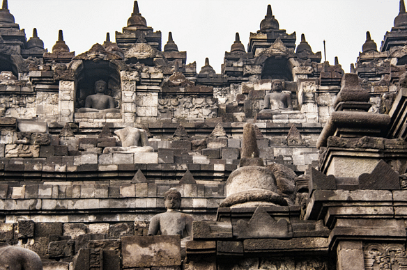 Couple of levels with Buddha statues. photo credits – Hema Saran