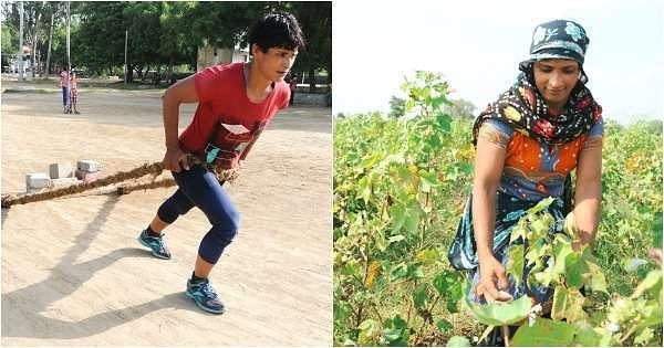 Sarkar training (L) and in the field (R)