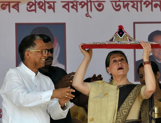 Assam CM Tarun and Congress supremo Sonia Gandhi