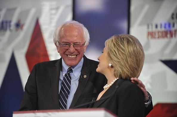 Bernie Sanders with Hillary Clinton (Chris Usher/CBS via Getty Images)