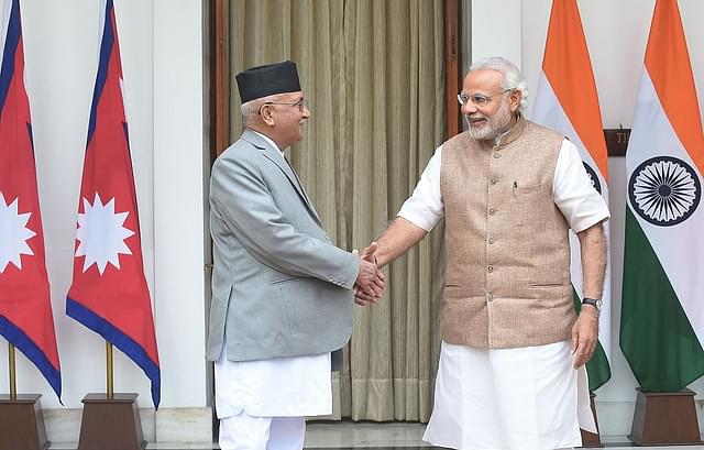 Nepal PM K P Sharma Oli and PM Modi. (representative image)&nbsp;