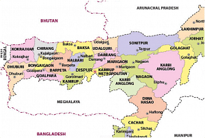 Location of Kokrajhar in Assam source: www.mapsofindia.com