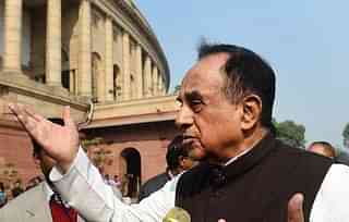 Subramanian Swamy at the Indian Parliament. (PRAKASH SINGH/AFP/Getty Images)
