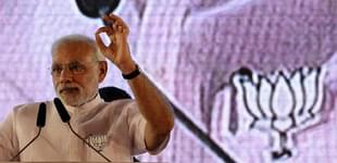 Narendra Modi in a BJP rally