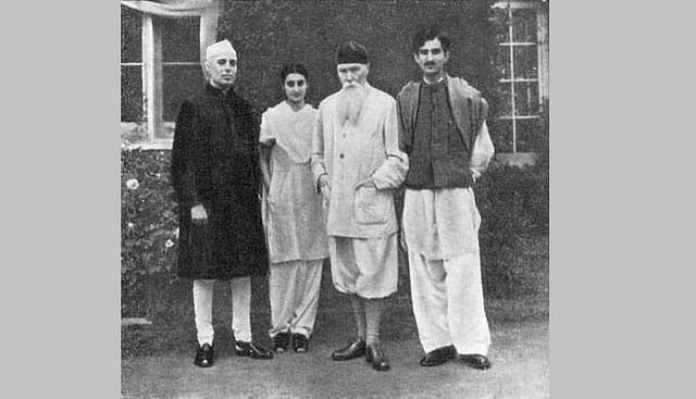 Jawaharlal Nehru, Indira Gandhi, Nicholas Roerich, and Mohammad Yunus. (At Roerich’s estate, Kullu).
