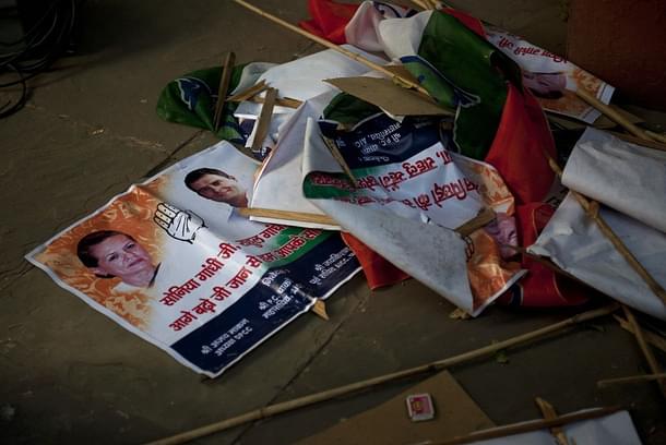 Indian National Congress posters showing Sonia and Rahul Gandhi (ALEX OGLE/AFP/Getty Images)
