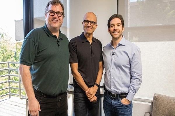 Reid Hoffman, Satya Nadella and Jeff Weiner/ LinkedIn Images