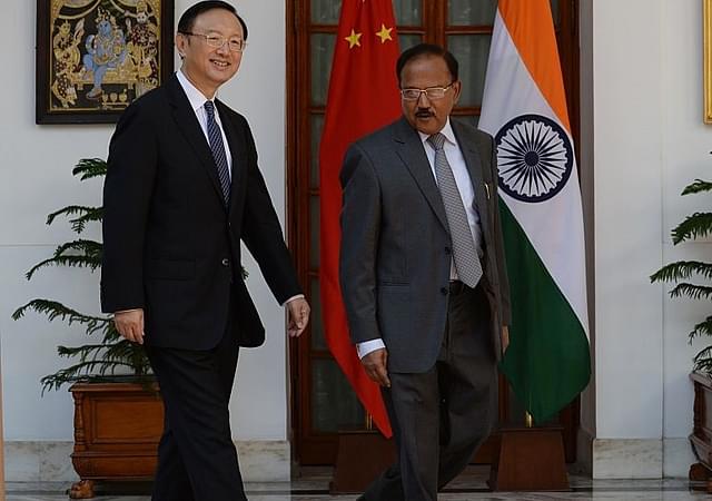 
Indian National Security Advisor Ajit Doval (R) and State 
Councilor and Chinese Special Representative on India-China Boundary 
Question Yang Jiechi (L) .Getty Images

