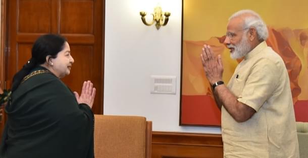 Tamil Nadu CM Jayalalithaa meets PM Narendra Modi 