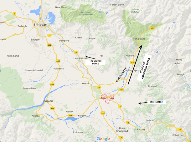 Anantnag and surrounding areas