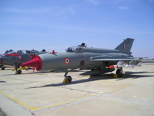 

Indian Air Force MiG-21 (modernized - MiG-21) during Aeroindia 2005, Bangalore, India. (Photo: Sheeju)