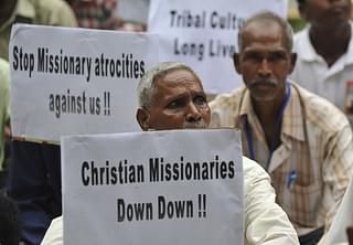 Tribals protesting against conversions in New Delhi, September 2011 (SAJJAD HUSSAIN/AFP/Getty Images)