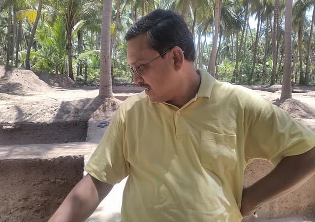 The Superintending Archaeologist at the site, Mr Amarnath Ramakrishna.