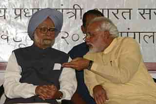 Manmohan Singh and Narendra Modi (SAM PANTHAKY/AFP/Getty Images)&nbsp;