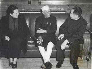 Jawaharlal Nehru with Chou En-Lai and Madam Sun Yat-sen, in Peking, 1954 (Photo: Wikimedia Commons)&nbsp;