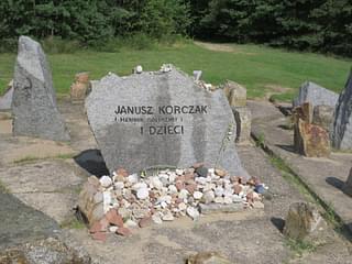 Memorial stone  marking the Polish Jewish educator, Janusz Korcrak 