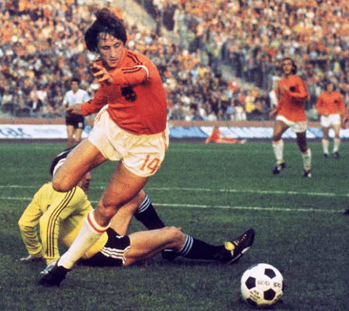The “Johan

Cruyff turn”

invented by

the great Dutch

footballer

often left his

challenger flat

on the field.