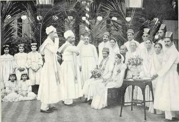 A
Parsi wedding, 1905 (Wikimedia Commons)