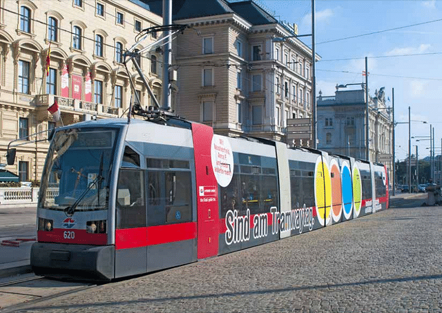 A tram in Europe&nbsp;