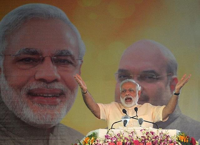 Narendra Modi at a rally in Allahabad (SANJAY KANOJIA/AFP/Getty Images)